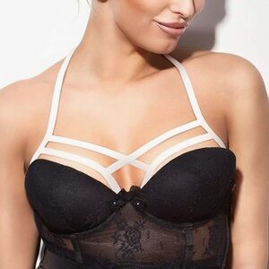 Bandage White body bra harness festival rave party bondage fetish bridal wedding